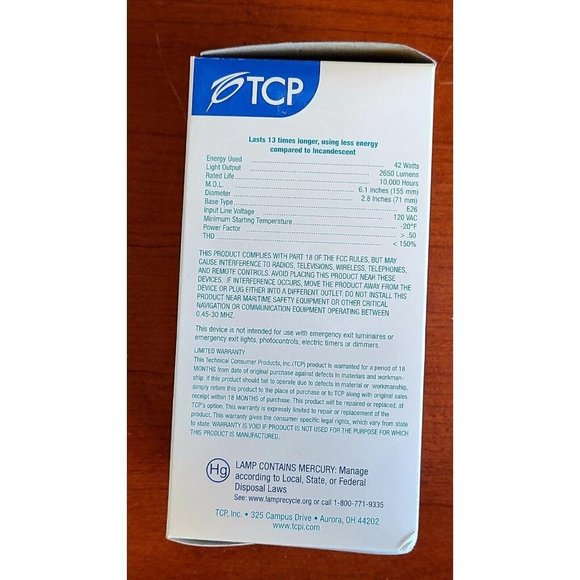 TCP 28942M30K 42W=150W SpringLamp 2650 Lumens 3000K New in Box - Picture 6 of 8